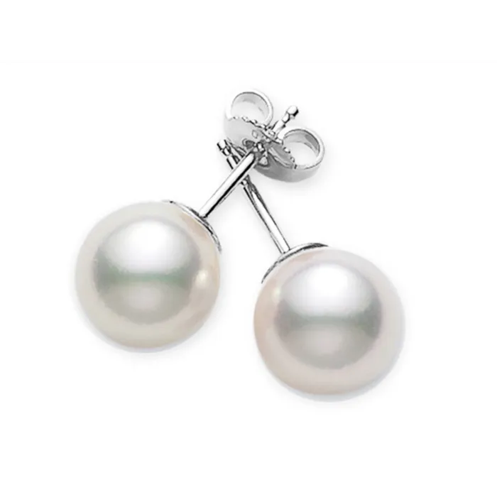 Mikimoto Mikimoto 18K White Gold 7mm Cultured White Pearl Stud Earrings Earrings