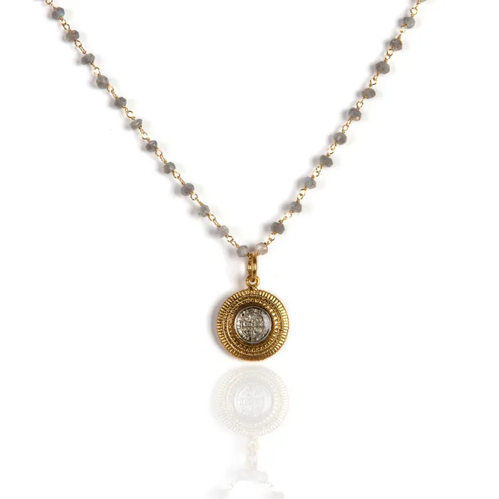 Moneda Choker Necklace Lux Labradorite Virgins Saints Angels Necklaces