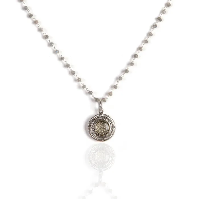 Moneda Choker Necklace Lux Labradorite Virgins Saints Angels Necklaces