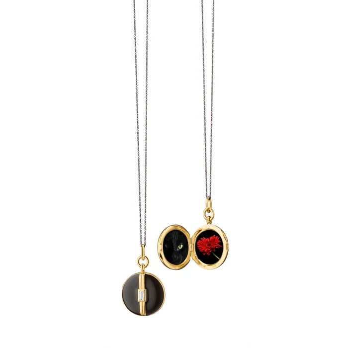 Monica Rich Kosann Sterling Silver and 18K Vermeil Round Locket Necklace Monica Rich Kosann Necklaces Monica Rich Kosann Sterling Silver and 18K Vermeil Round Locket Necklace Monica Rich Kosann Necklaces