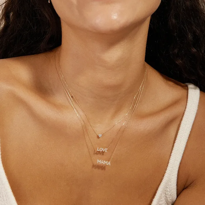 Necklaces Croghans Diamond LOVE 14K Yellow Gold Necklace