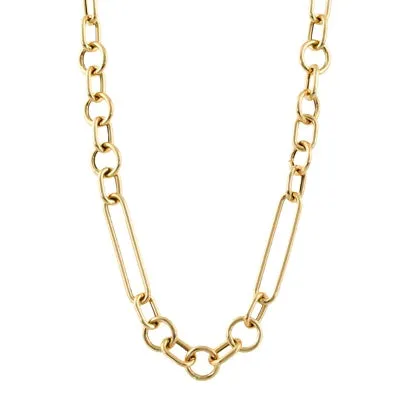 Necklaces Doves Doves 18K Yellow Gold Stretch Paper Clip Chain Necklace Necklaces Doves Doves 18K Yellow Gold Stretch Paper Clip Chain Necklace