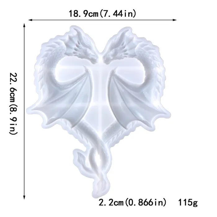 Necklaces IntoResin Heartshaped Couple Dragon Wall Hanging Resin Mold