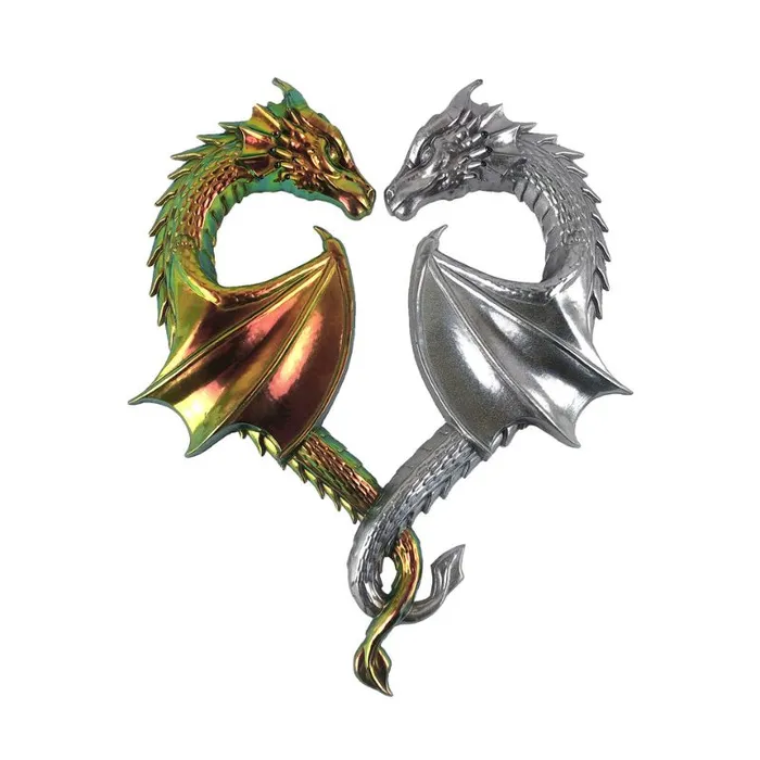 Necklaces IntoResin Heartshaped Couple Dragon Wall Hanging Resin Mold