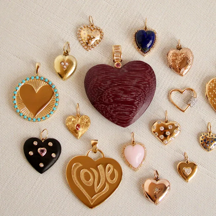 Necklaces Lapis Heart Diamond 14K Gold Pendant Croghans