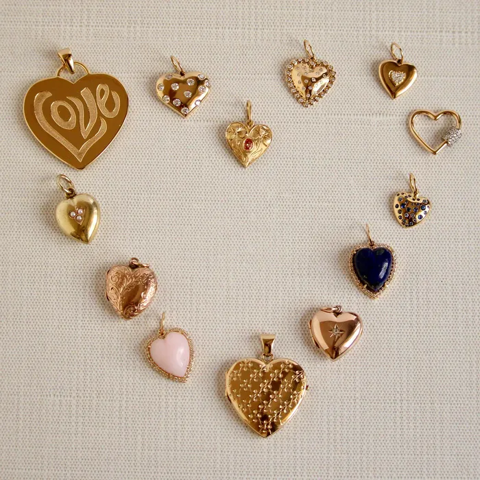 Necklaces Lapis Heart Diamond 14K Gold Pendant Croghans