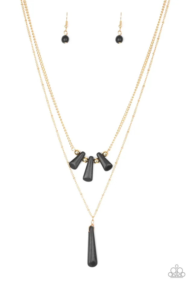 Necklaces Paparazzi Jewelry Paparazzi Necklace Basic Groundwork Black