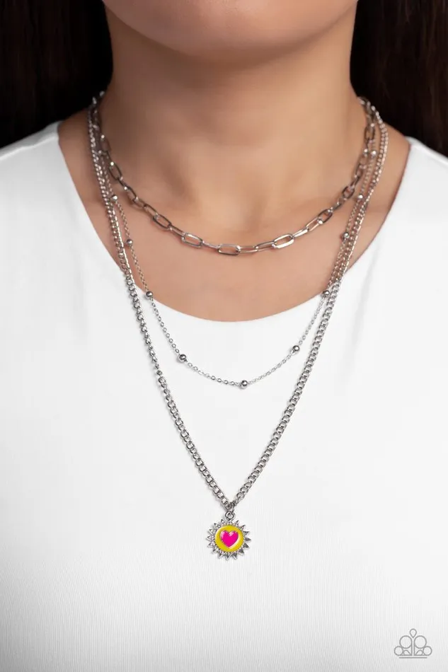 Necklaces Paparazzi Jewelry Paparazzi Necklace Burning Love Yellow