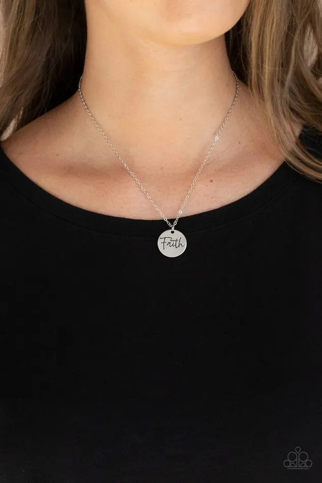 Necklaces Paparazzi Jewelry Paparazzi Necklace Choose Faith Silver