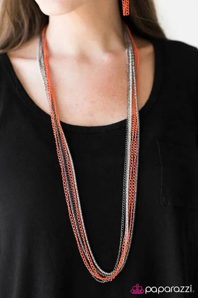 Necklaces Paparazzi Jewelry Paparazzi Necklace Colorful Calamity Orange