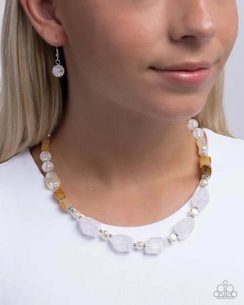 Necklaces Paparazzi Jewelry Paparazzi Necklace Crackling Chic White