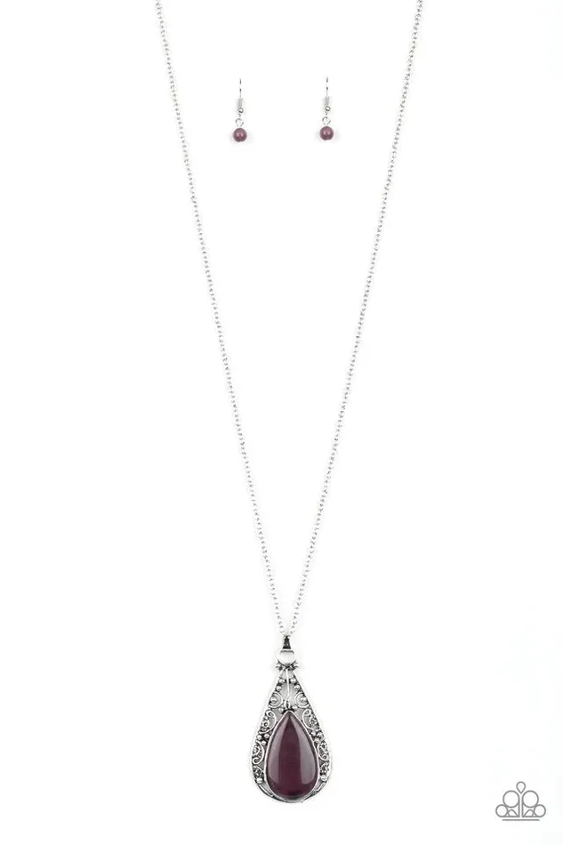 Necklaces Paparazzi Jewelry Paparazzi Necklace Enchanted Eden Purple