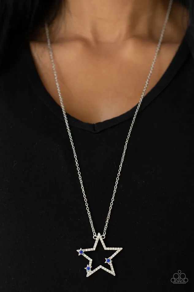 Necklaces Paparazzi Jewelry Paparazzi Necklace I Pledge Allegiance to the Sparkle Blue