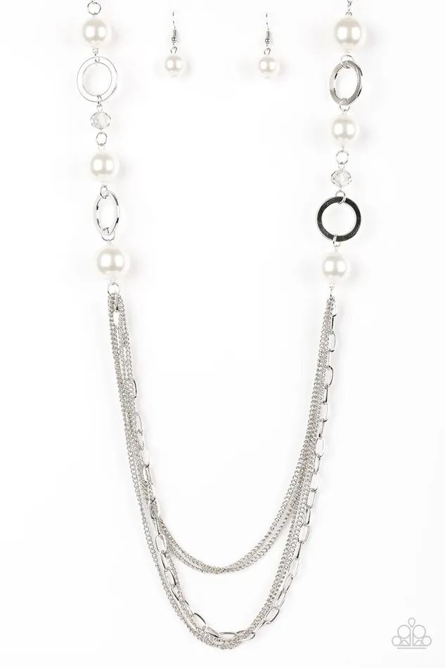 Necklaces Paparazzi Jewelry Paparazzi Necklace Its About SHOWTIME White