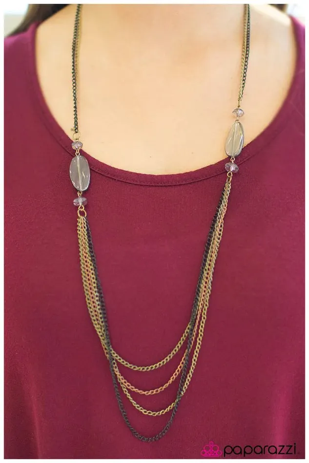 Necklaces Paparazzi Jewelry Paparazzi Necklace Mixed Feelings Brass
