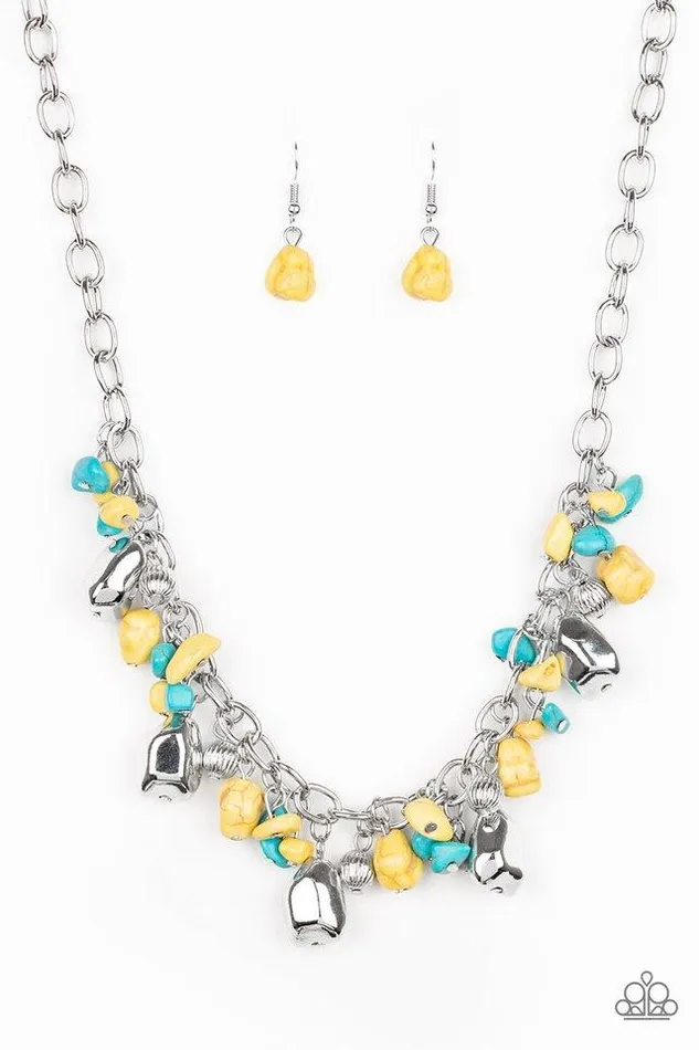 Necklaces Paparazzi Jewelry Paparazzi Necklace Quarry Trail Yellow