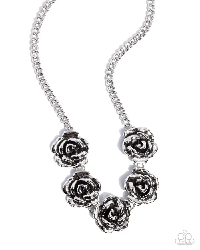 Necklaces Paparazzi Jewelry Paparazzi Necklace Refreshing Roses Silver Necklaces Paparazzi Jewelry Paparazzi Necklace Refreshing Roses Silver
