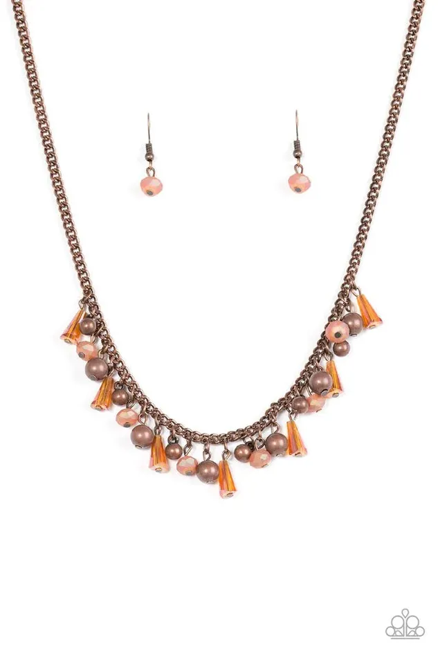 Necklaces Paparazzi Jewelry Paparazzi Necklace Twinkling Treasure Trove Copper