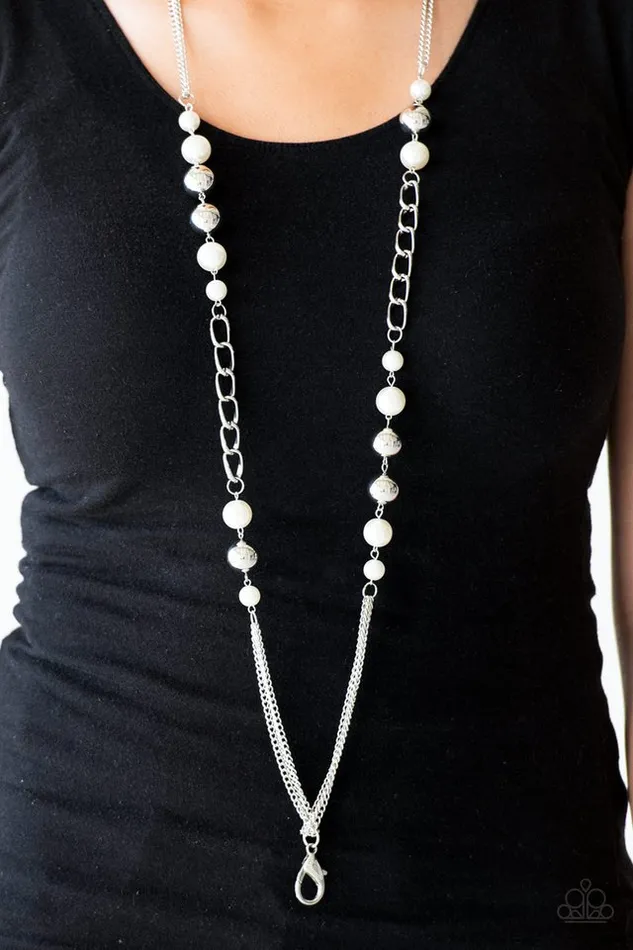 Necklaces Paparazzi Jewelry Paparazzi Necklace Uptown Talker White