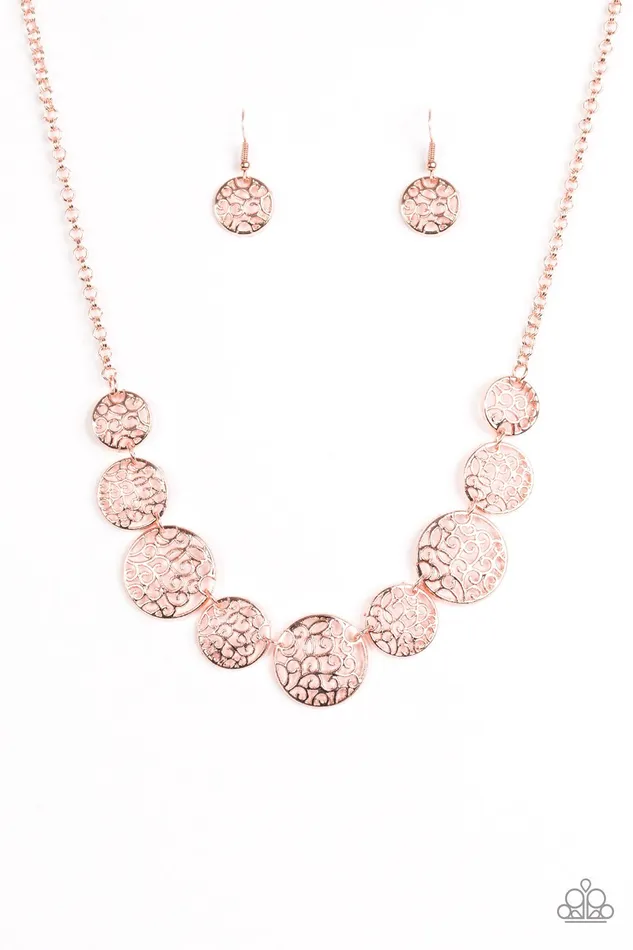 Necklaces Paparazzi Necklace All The Time In The WHIRL Copper Paparazzi Jewelry