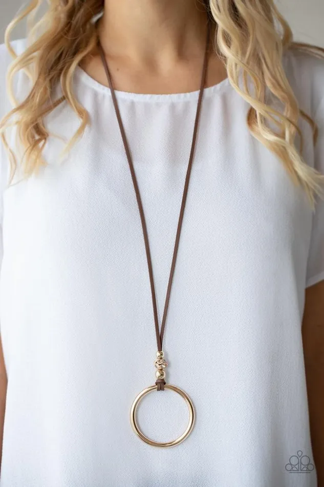 Necklaces Paparazzi Necklace BLING Into Focus Brown Paparazzi Jewelry