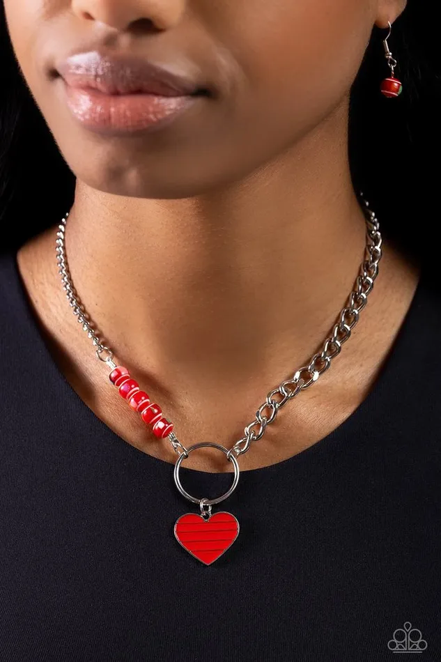 Necklaces Paparazzi Necklace Mismatched Mayhem Red Paparazzi Jewelry