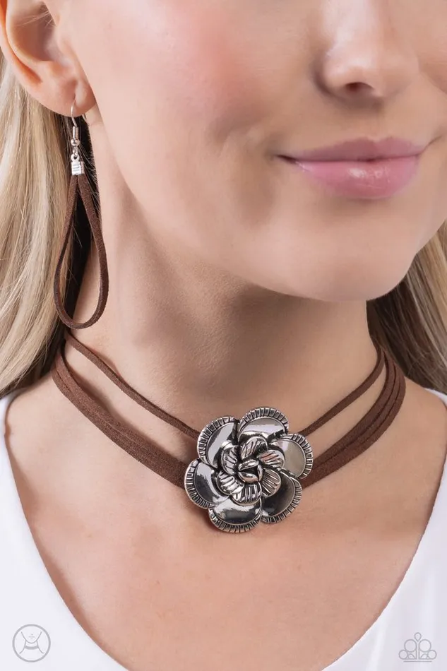 Necklaces Paparazzi Necklace Textured Tapestry Brown Paparazzi Jewelry