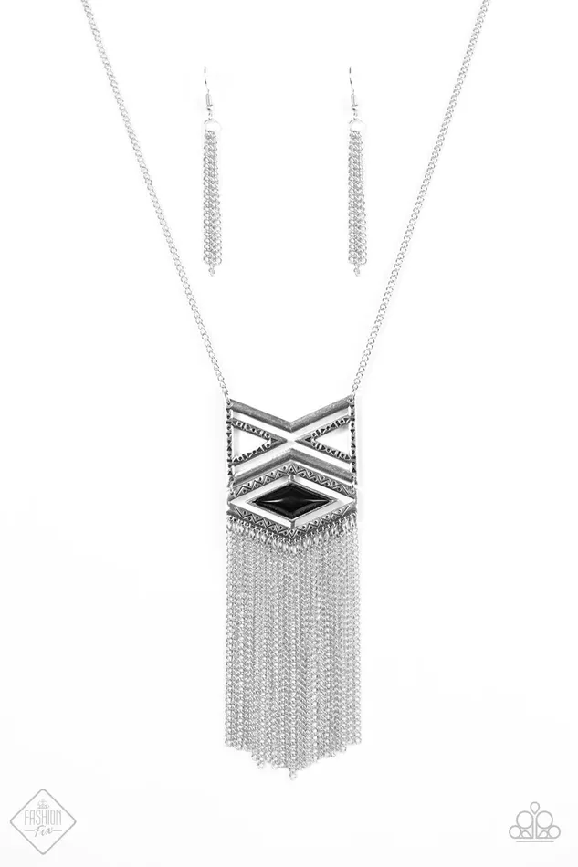 Necklaces Paparazzi Necklace TRIBAL By Fire Black Paparazzi Jewelry