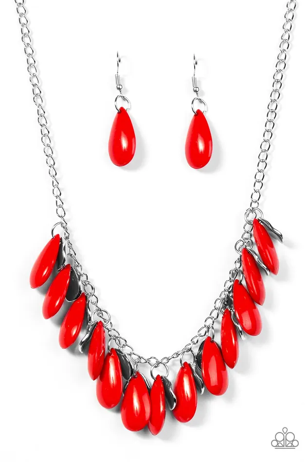 Necklaces Paparazzi Necklace Tropical Storm Red Paparazzi Jewelry