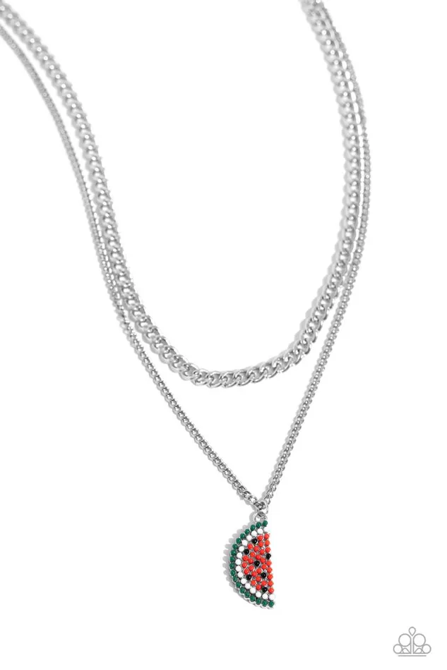 Necklaces Paparazzi Necklace Watermelon Whimsy Red Paparazzi Jewelry Necklaces Paparazzi Necklace Watermelon Whimsy Red Paparazzi Jewelry