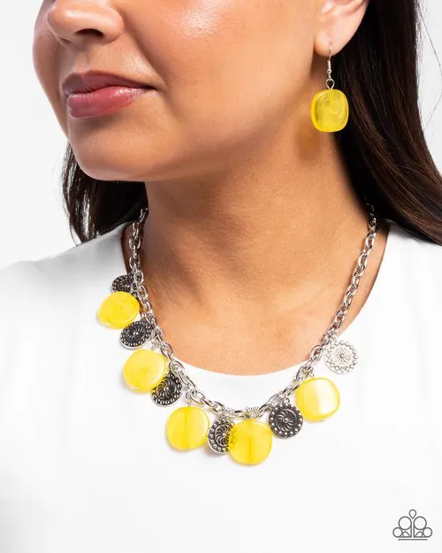 Necklaces Paparazzi Necklace Worthwhile Wheels Yellow Paparazzi Jewelry
