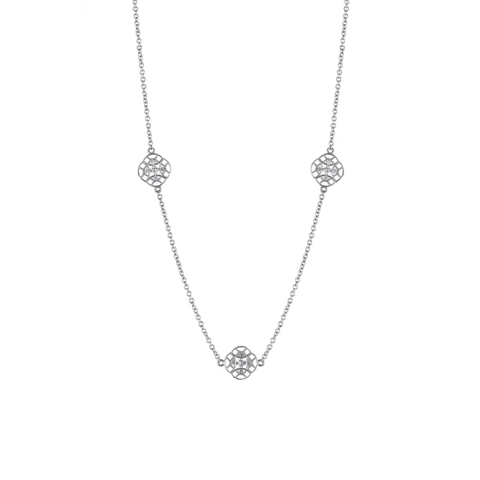 Necklaces Tacori 18K White Gold Diamond Station Necklace 24 inch Tacori