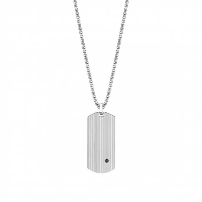 Nomination Necklaces Nomination Mens Montecarlo Steel Long Necklace with Black CZ Nomination Necklaces Nomination Mens Montecarlo Steel Long Necklace with Black CZ