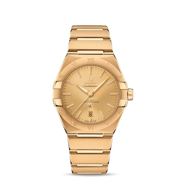 Omega Constellation 39mm Watch Ref 13150392008001 Champagne Index Dial 18K Yellow Gold Bracelet Omega Bracelets Omega Constellation 39mm Watch Ref 13150392008001 Champagne Index Dial 18K Yellow Gold Bracelet Omega Bracelets