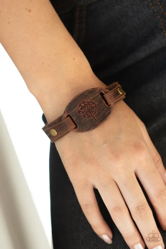 Paparazzi Bracelet All Fine and DANDELION Brown Paparazzi Jewelry Bracelets
