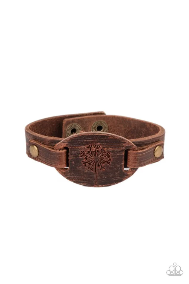 Paparazzi Bracelet All Fine and DANDELION Brown Paparazzi Jewelry Bracelets