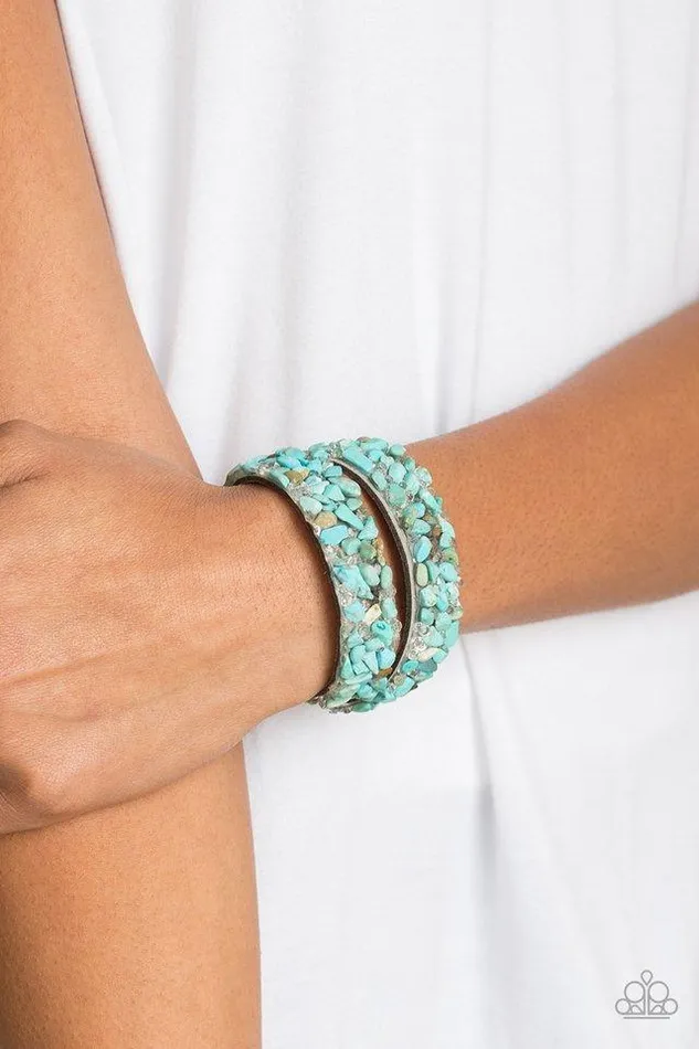 Paparazzi Bracelet CRUSH To Conclusions Blue Paparazzi Jewelry Bracelets