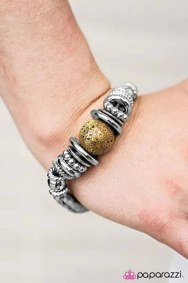 Paparazzi Bracelet On A Roll Yellow Paparazzi Jewelry Bracelets