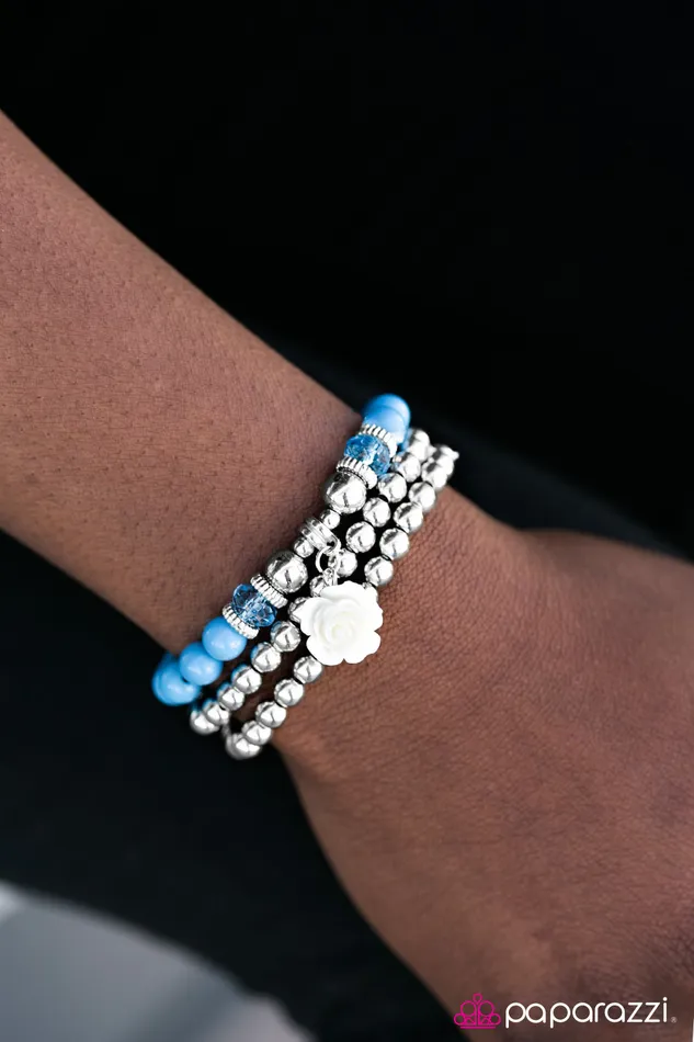 Paparazzi Bracelet Valley Of Flowers Blue Paparazzi Jewelry Bracelets