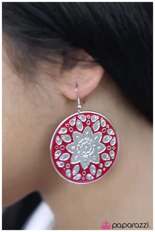 Paparazzi Earring All Things Bright and Beautiful Red Paparazzi Jewelry Earrings