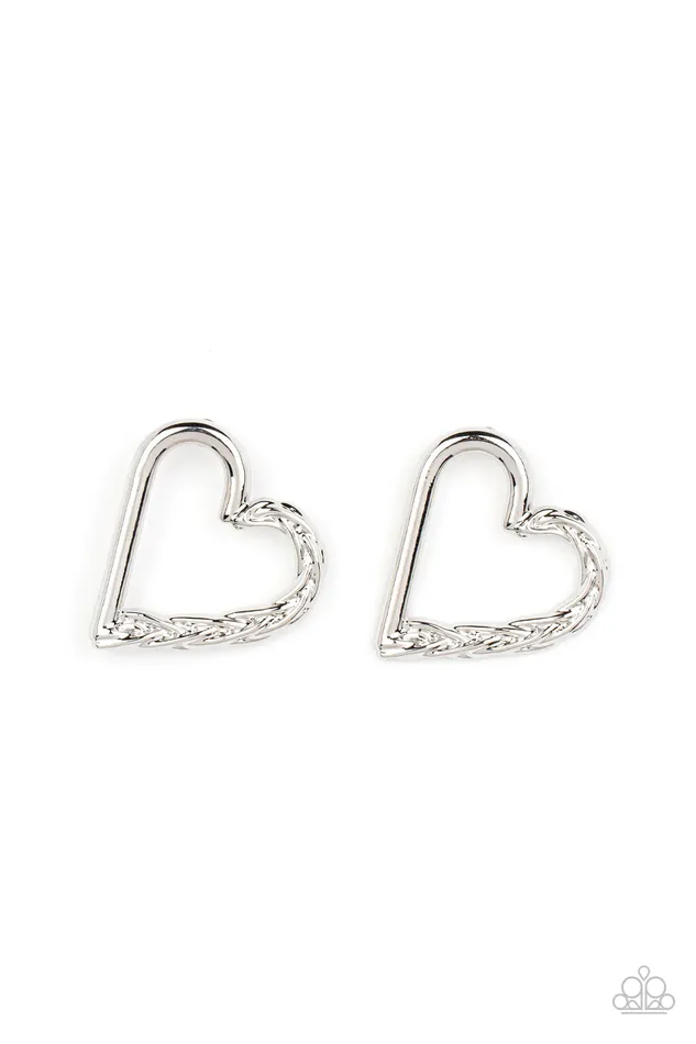 Paparazzi Earring Cupid Who Silver Paparazzi Jewelry Earrings