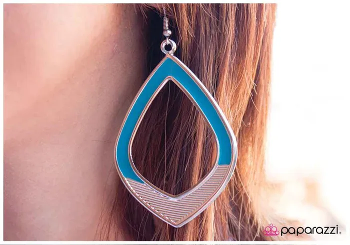 Paparazzi Earring Double Dipping Blue Paparazzi Jewelry Earrings