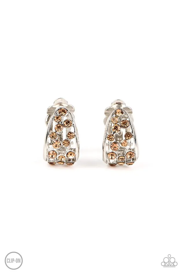 Paparazzi Earring Extra Effervescent Brown Paparazzi Jewelry Earrings
