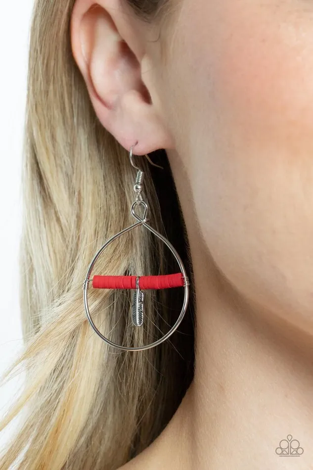 Paparazzi Earring Free Bird Freedom Red Paparazzi Jewelry Earrings