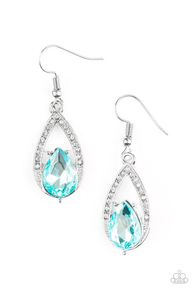 Paparazzi Earring Gatsby Grandeur Blue Paparazzi Jewelry Earrings