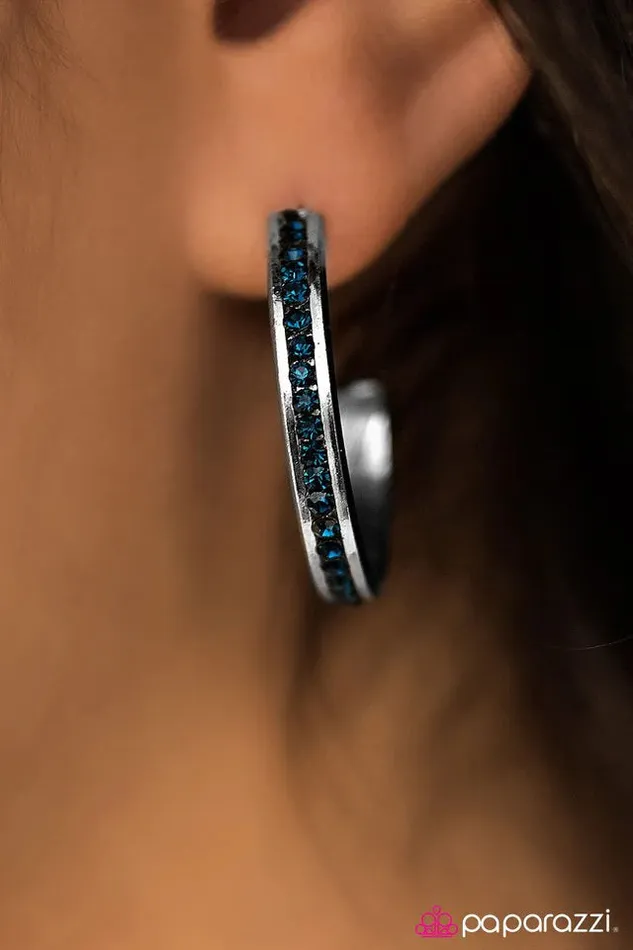 Paparazzi Earring Glitter Glam Blue Paparazzi Jewelry Earrings