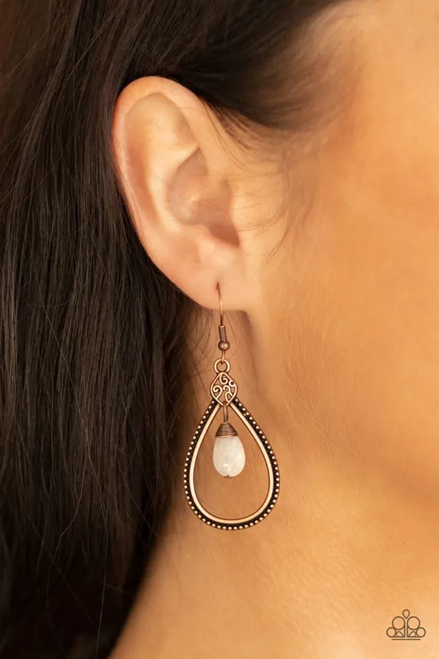 Paparazzi Earring Ill Believe It ZEN I See It Copper Paparazzi Jewelry Earrings