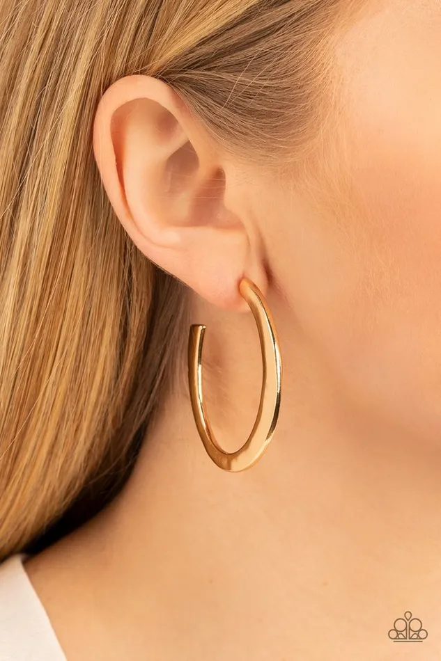 Paparazzi Earring Learning Curve Gold Paparazzi Jewelry Earrings