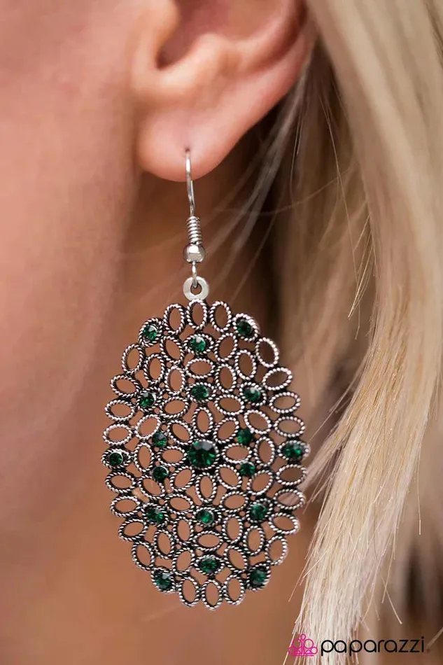 Paparazzi Earring Lusting For Luster Green Paparazzi Jewelry Earrings