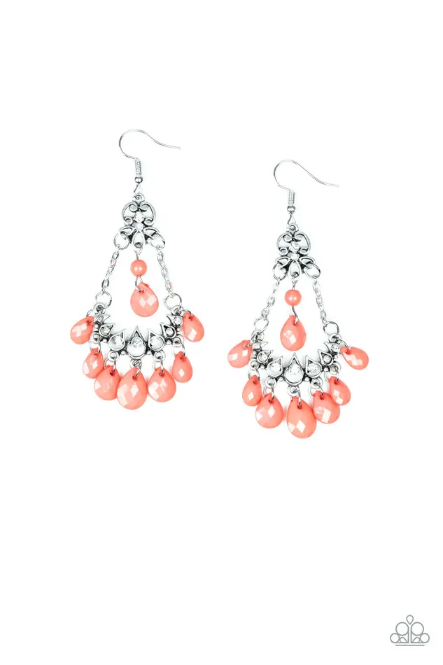 Paparazzi Earring Malibu Sunset Orange Paparazzi Jewelry Earrings